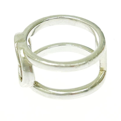 Gucci Silver Interlocking G Wide Open Band Ring 4.4g 925 Engraved 368328 Ring