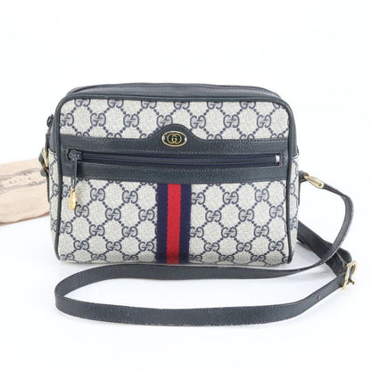 Vintage Gucci GG Supreme Sherry Line Leather Shoulder Bag Crossbody 010 Women