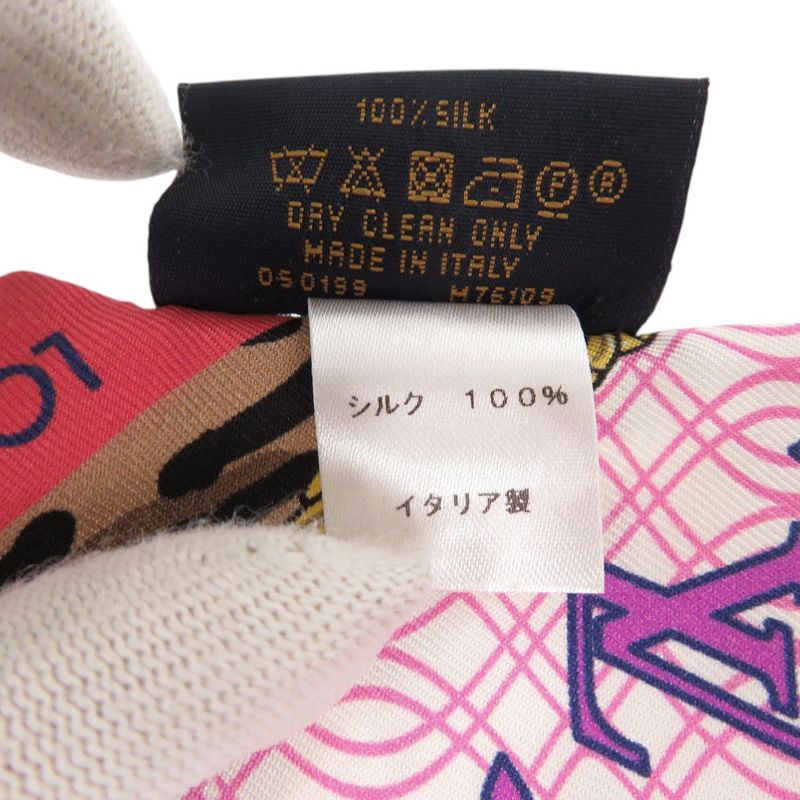 Louis Vuitton Bandeau BB Bubble Gram M76109 Silk Red Multicolor Scarf LV 1417