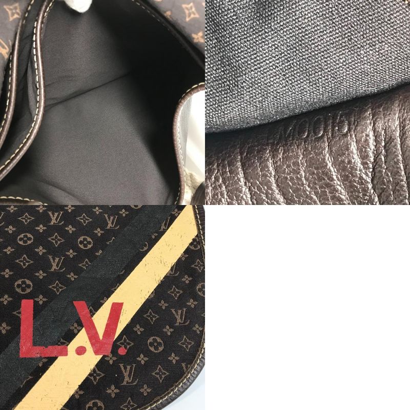 Louis Vuitton Shoulder Bag Aman M40021 Monogram Mini Lin Canvas Brown