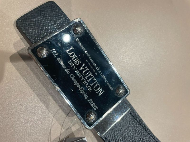 Louis Vuitton ⑤ M9632 Ca2121 Santure Ambantour Belt Men's Gray 90 32