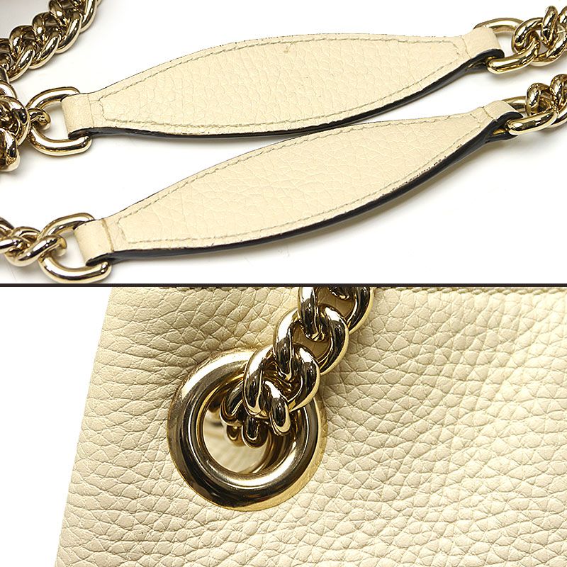 Gucci Soho Semi Shoulder Bag 536196 Leather Cream Fringe