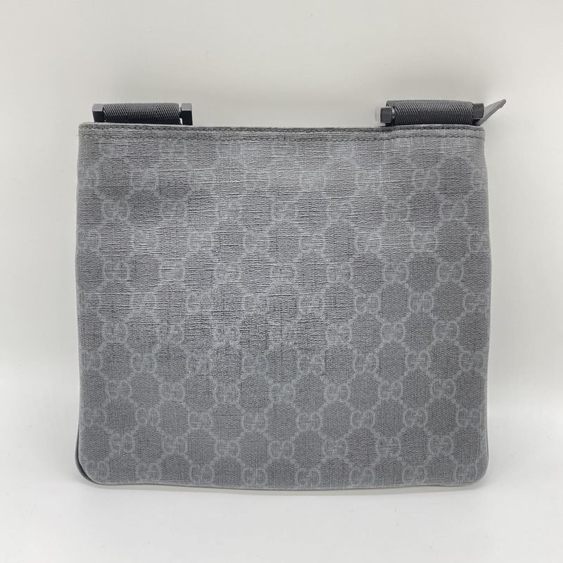 Gucci 162905 Shoulder Bag GG Supreme PVC Leather Black Ladies Men Fashion