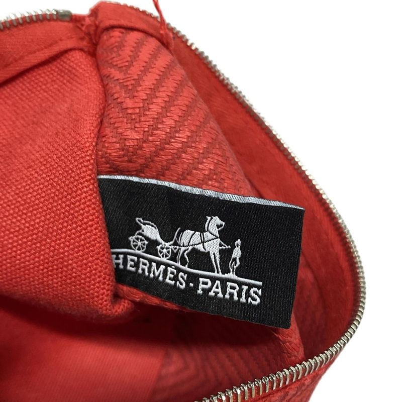 Hermes Pouch Yachting Pouch PM Red Leather