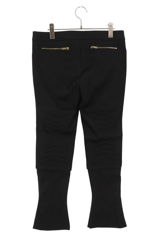 Gucci 134186 Z1020 Hem Zip Nylon Flared Biker Long Pants Women 42