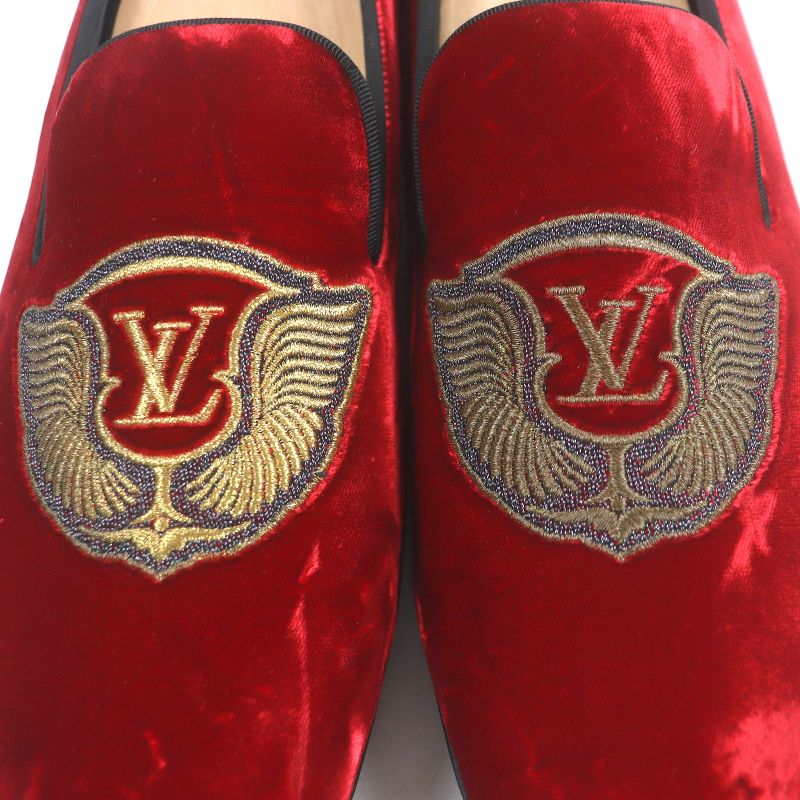 Louis Vuitton 21-22aw Autouille Line Velour LV Logo Embroidery Opera Shoes
