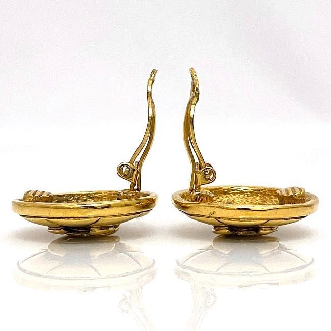 Chanel Earrings Gold Coco Mark Vintage GP