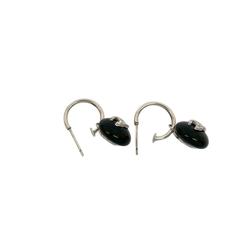 Chanel Coco Mark Motif Plastic Plated Earrings Accessories Small 99P