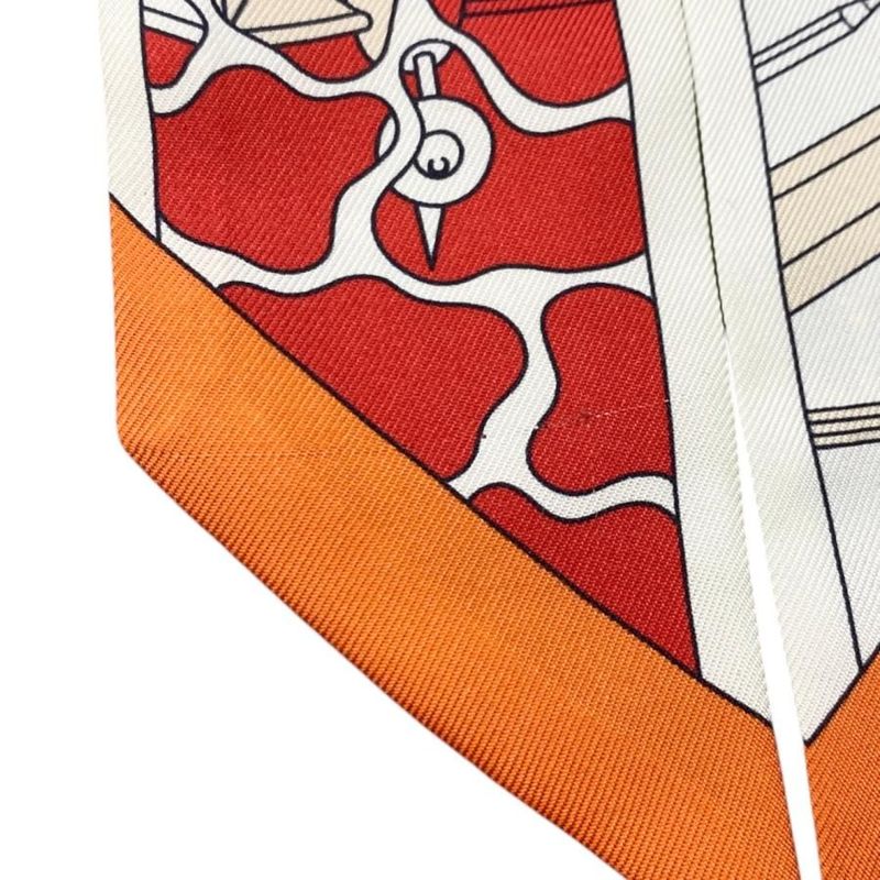 Hermes Silk Scarf Twillie Factory Suite H063975s 14 Rouge Blanc Blue Red Beige