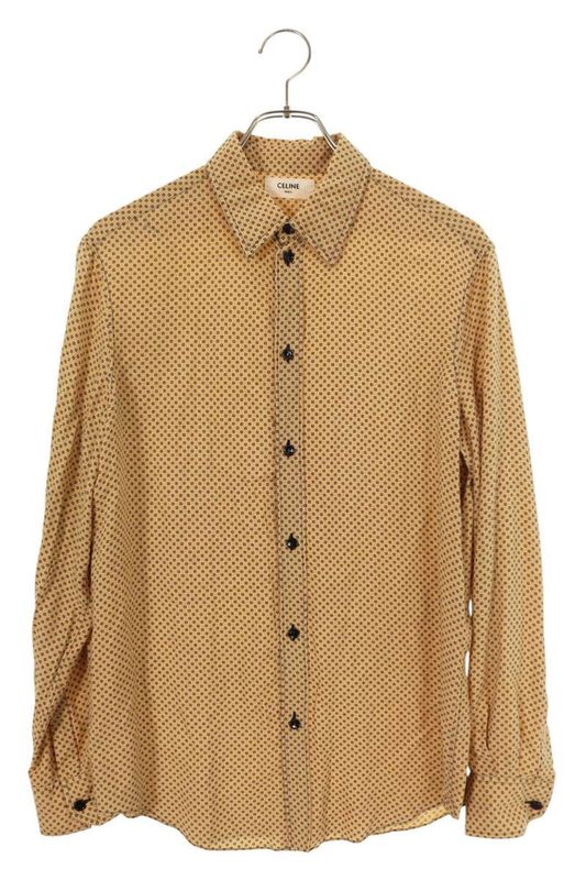 Celine 2c246359i All-over Viscose Classic Long Sleeve Shirt Men's 39
