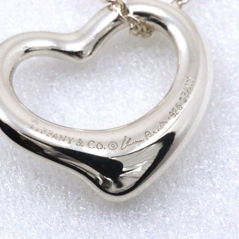 Tiffany & Co Open Heart Elsa Peretti 925 Silver Ladies 2.7g Necklace