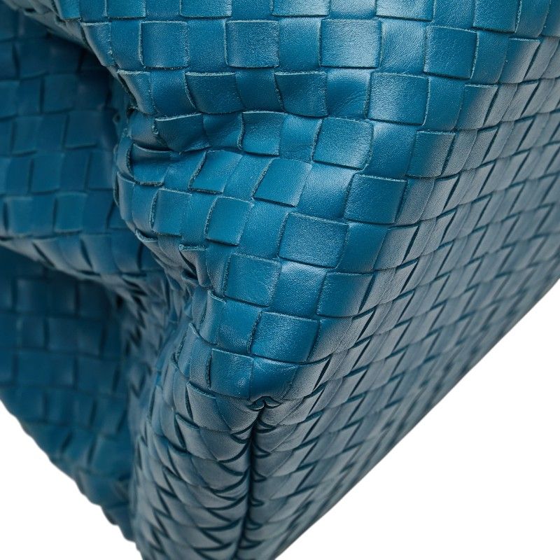 Bottega Veneta Intrecciato Handbag Tote Bag Blue Leather Women Bottega Veneta