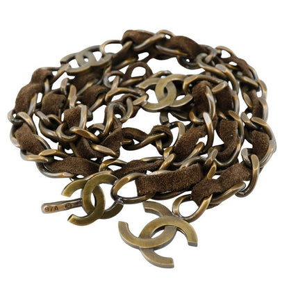 Chanel Chain Belt Vintage Finish Coco Mark A07928y02269 Gold Plated And Suede