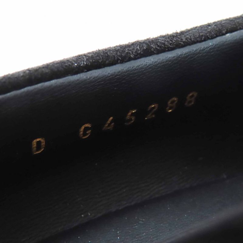 CHANEL 23K G45288 Pin Heel Suede Leather Pumps With Rhinestone Coco Mark Black