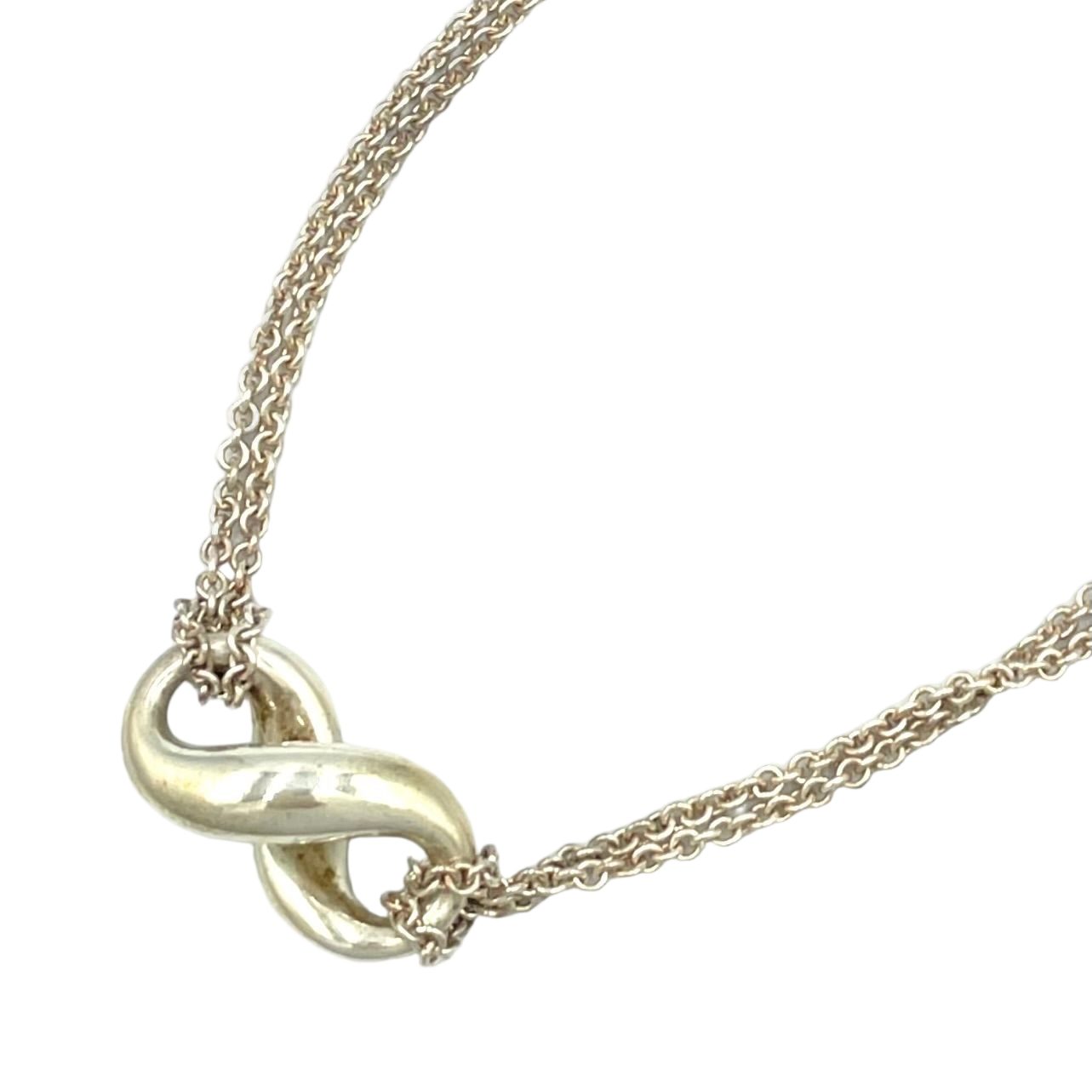 Tiffany & Co Infinity Double Chain Silver Necklace — view 2