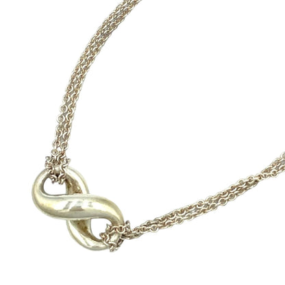 Tiffany & Co Infinity Double Chain Silver Necklace — view 2