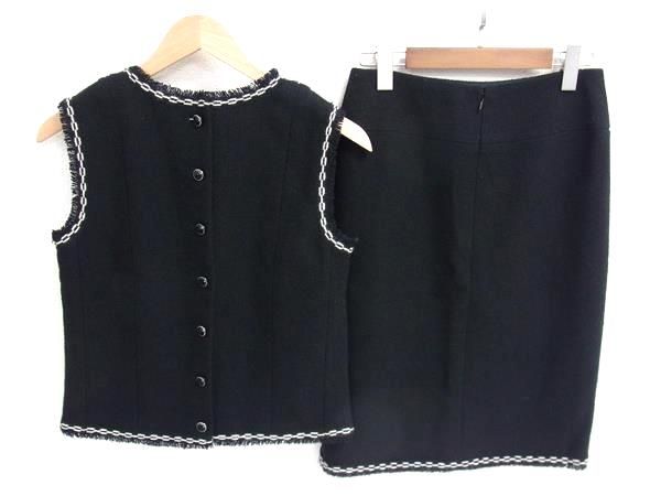 Chanel 04A P24652v15066 Coco Mark Wool Setup Vest Skirt 36 Clothing