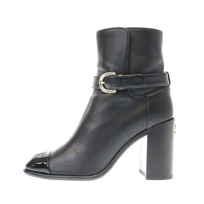 Chanel 22b Ankle Boots Ankle Leather Boots G38064 Black 35.5
