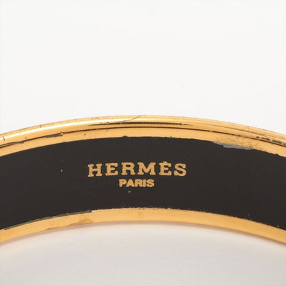 Hermes Emile GM Bangle Logo Horse Cart GP × Enamel Gold × Cream Made In Austria