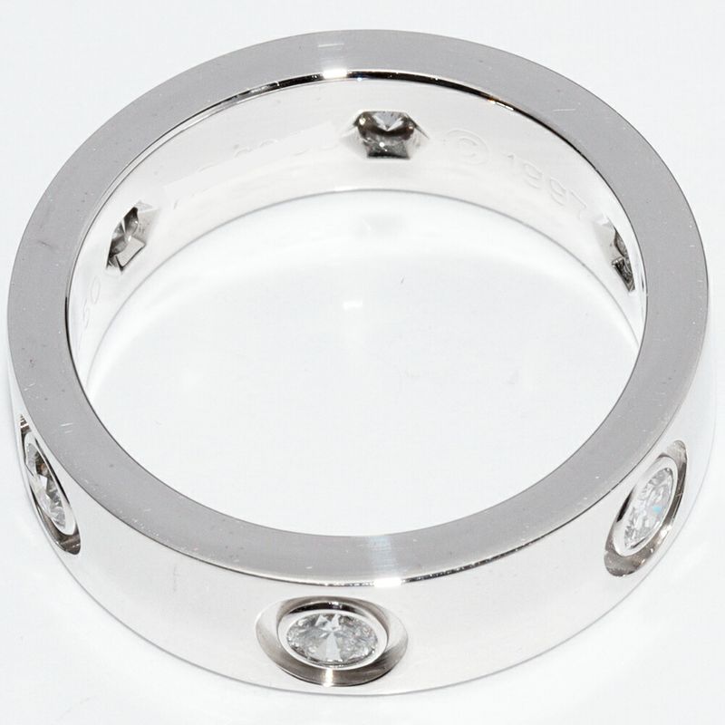 Cartier Ring 18K White Gold Diamond 6p(045ct) Love Ring Full Diamond B40260
