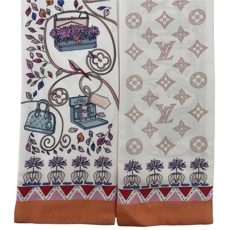 Louis Vuitton Monogram Tree Of Louis Reversible Scarf Twilly Bandeau In Pink
