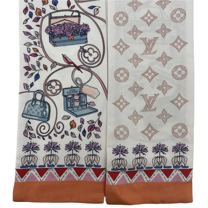 Louis Vuitton Monogram Tree Of Louis Reversible Scarf Twilly Bandeau In Pink
