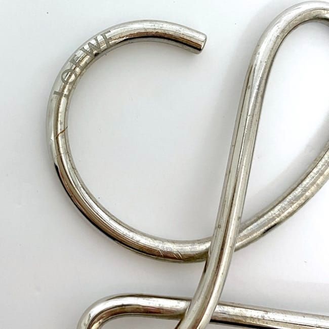 Loewe Key Ring Ec21965 Silver Anagram Metal
