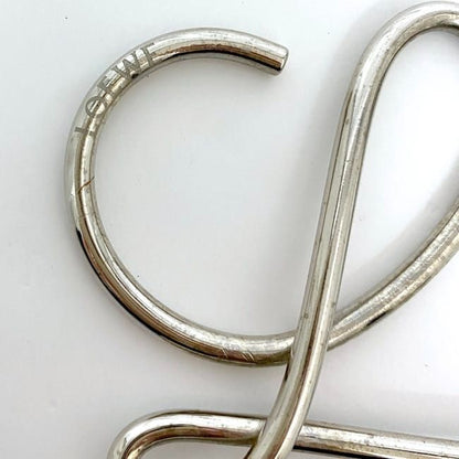 Loewe Key Ring Ec21965 Silver Anagram Metal