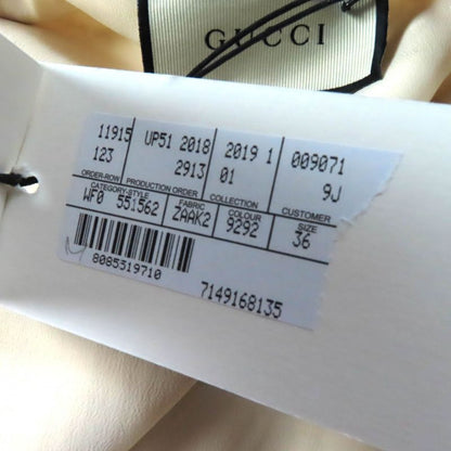 Gucci 19SS 551562 Webline V-neck Tweed Long Dress With GG Buttons Off-white 36