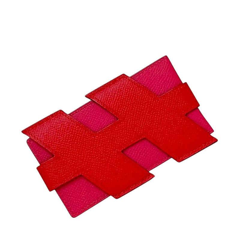 Hermes Card Case Red Pink Rouge Coup Rose Extreme