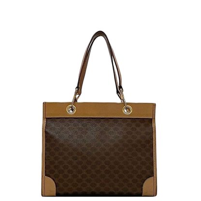 Celine Handbag Brown Macadam Tote Bag PVC Leather Preowned