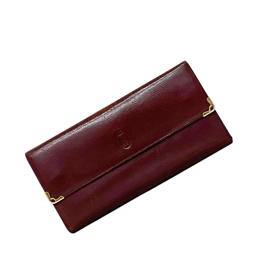 Cartier Trifold Long Wallet Ec22480 Bordeaux Must Wallet
