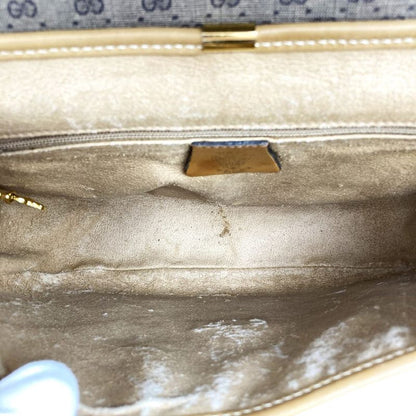 Gucci Old Gucci 001 4798 Shoulder Bag Vintage Brown Pvc/gg Supreme Canvas Micro