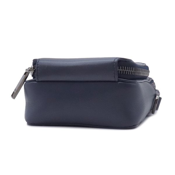 Christian Dior 2way Bag Micro Pouch Canvas Leather Navy Silver Hardware Navy