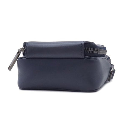 Christian Dior 2way Bag Micro Pouch Canvas Leather Navy Silver Hardware Navy