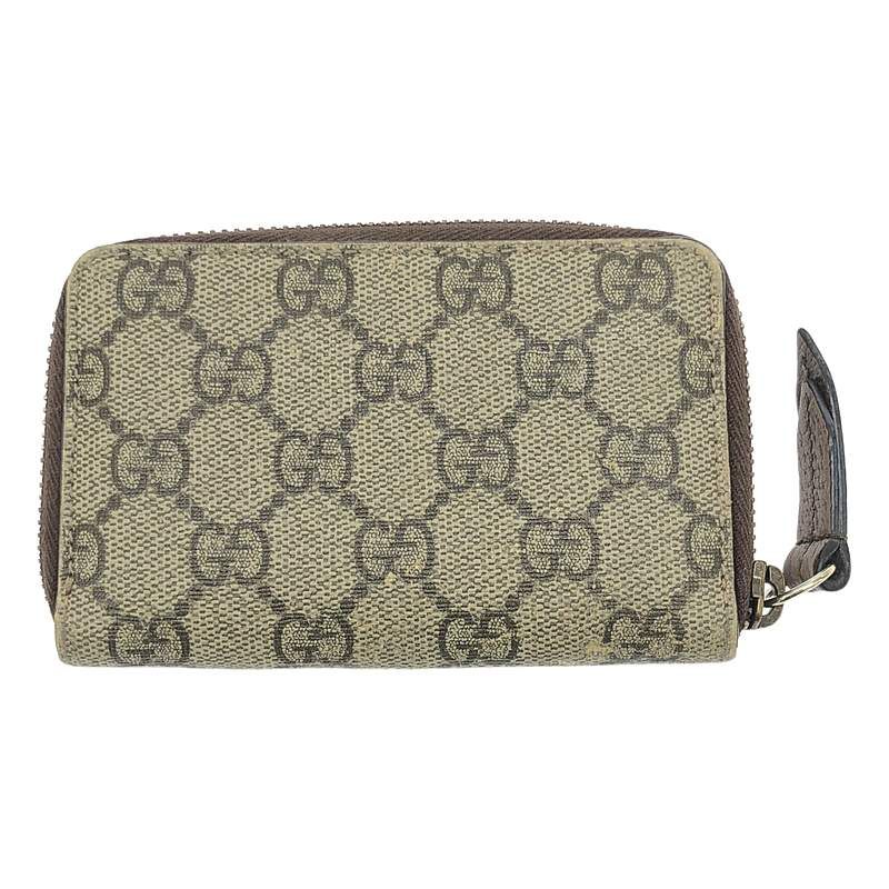 Gucci - 474296 Taiga - Head GG Supreme Round Zipper Coin Case - Brown Gold -