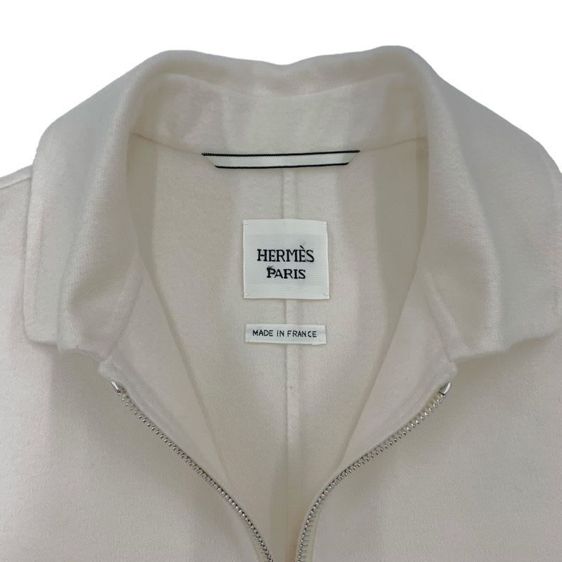 Hermes Outer Blouson Jacket Chaine D'ancre Cashmere White