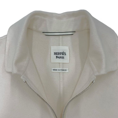 Hermes Outer Blouson Jacket Chaine D'ancre Cashmere White