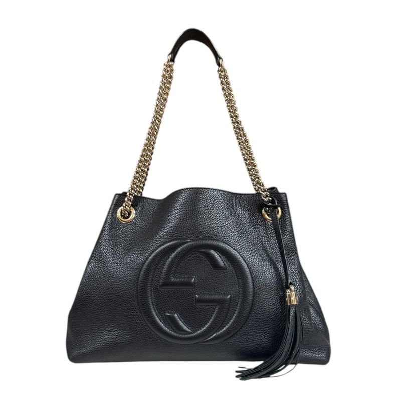 Gucci Soho Shoulder Bag Leather 536196 Black Ladies Gucci  Gucci