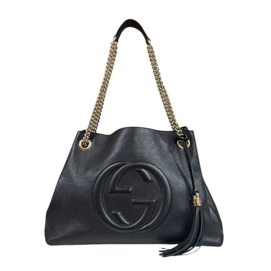 Gucci Soho Shoulder Bag Leather 536196 Black Ladies Gucci  Gucci