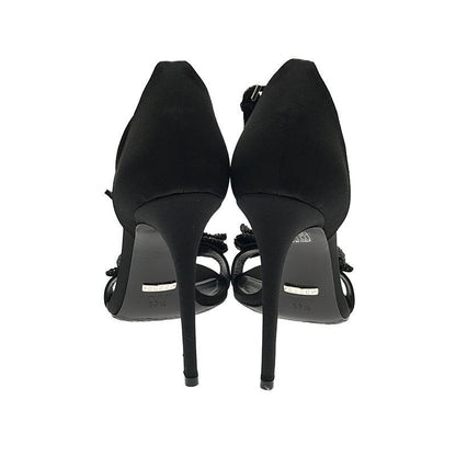 Gucci Rhinestone Ankle Strap Heeled Sandals With Rhinestone Ribbon