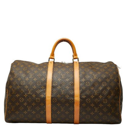 Louis Vuitton Monogram Keepall 55 Boston Bag Travel Bag M41424 Brown PVC