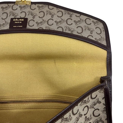 Celine Clutch Bag Beige Brown C Macadam Rare Canvas