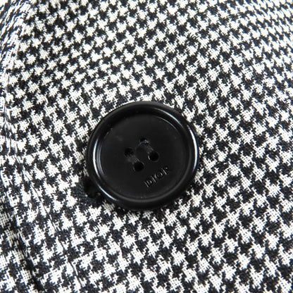 DIOR Christian DIOR Homme 933c307a4602 100% Wool Staggered Pattern Long Coat With CD Logo