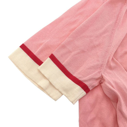Prada 20ss Short Sleeve Knit Polo Shirt P24u0v 1v9l Pink 42