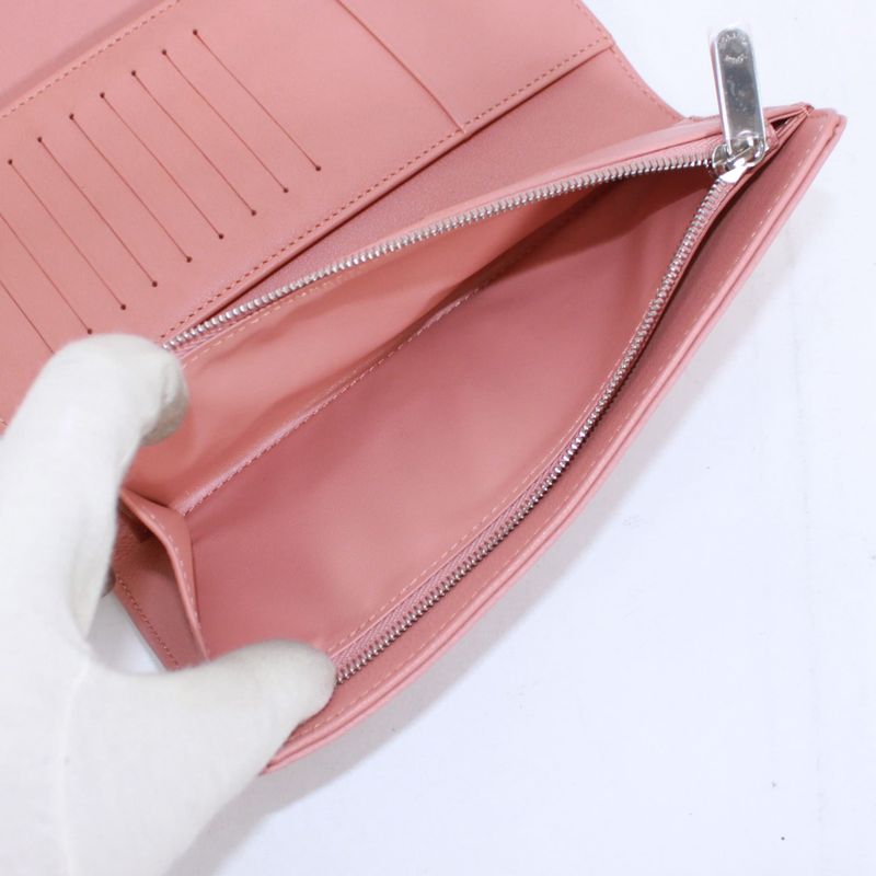 Louis Vuitton Portefeuille Amelia Mahina Leather Pink Wallet Silver M58157