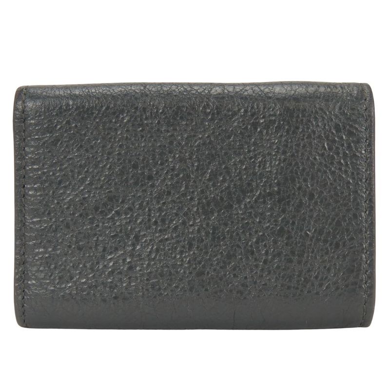 Balenciaga Trifold Wallet 477455 Classic Leather Gray Compact Wallet With Coin