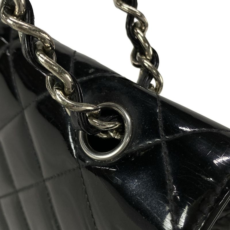 Chanel Shoulder Bag Deca Matelasse Black Coco Mark / Chain Shoulder / Silver