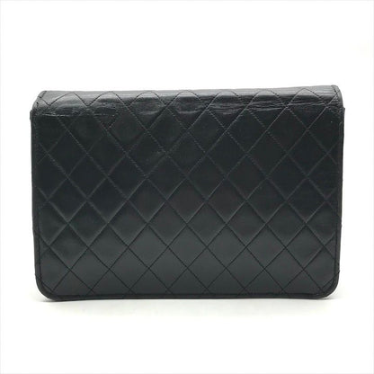 Chanel CC Logo Quilted Lambskin Push Lock Chain Shoulder Bag Black