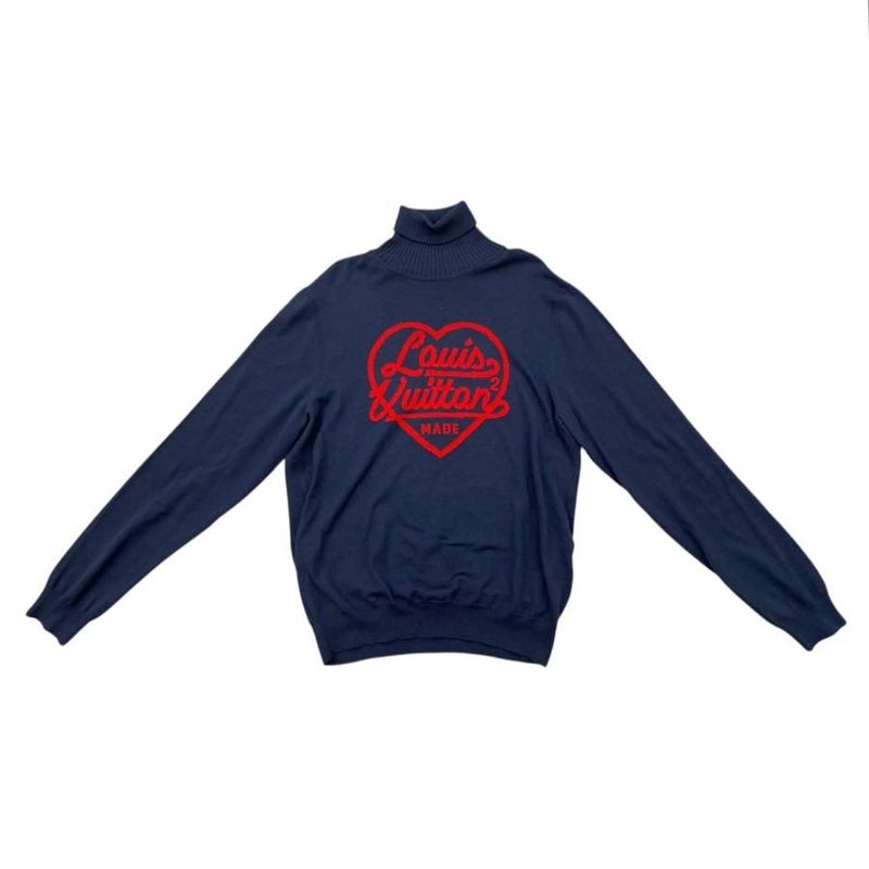 Louis Vuitton X Nigo Sweater Intarsia Heart Logo Turtleneck Knit Rm221m Zll